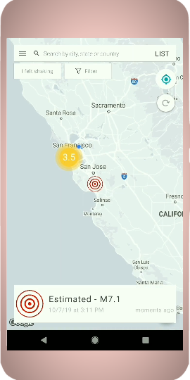 Iphone image with link to download "myshake" app