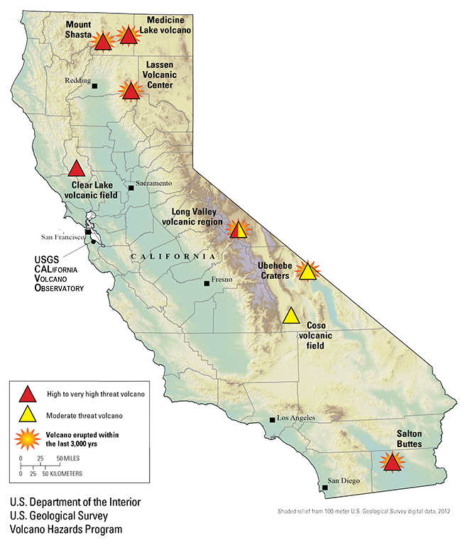 Map of California Volcanoes