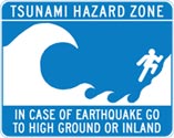 Tsunami Hazard Zone Sign