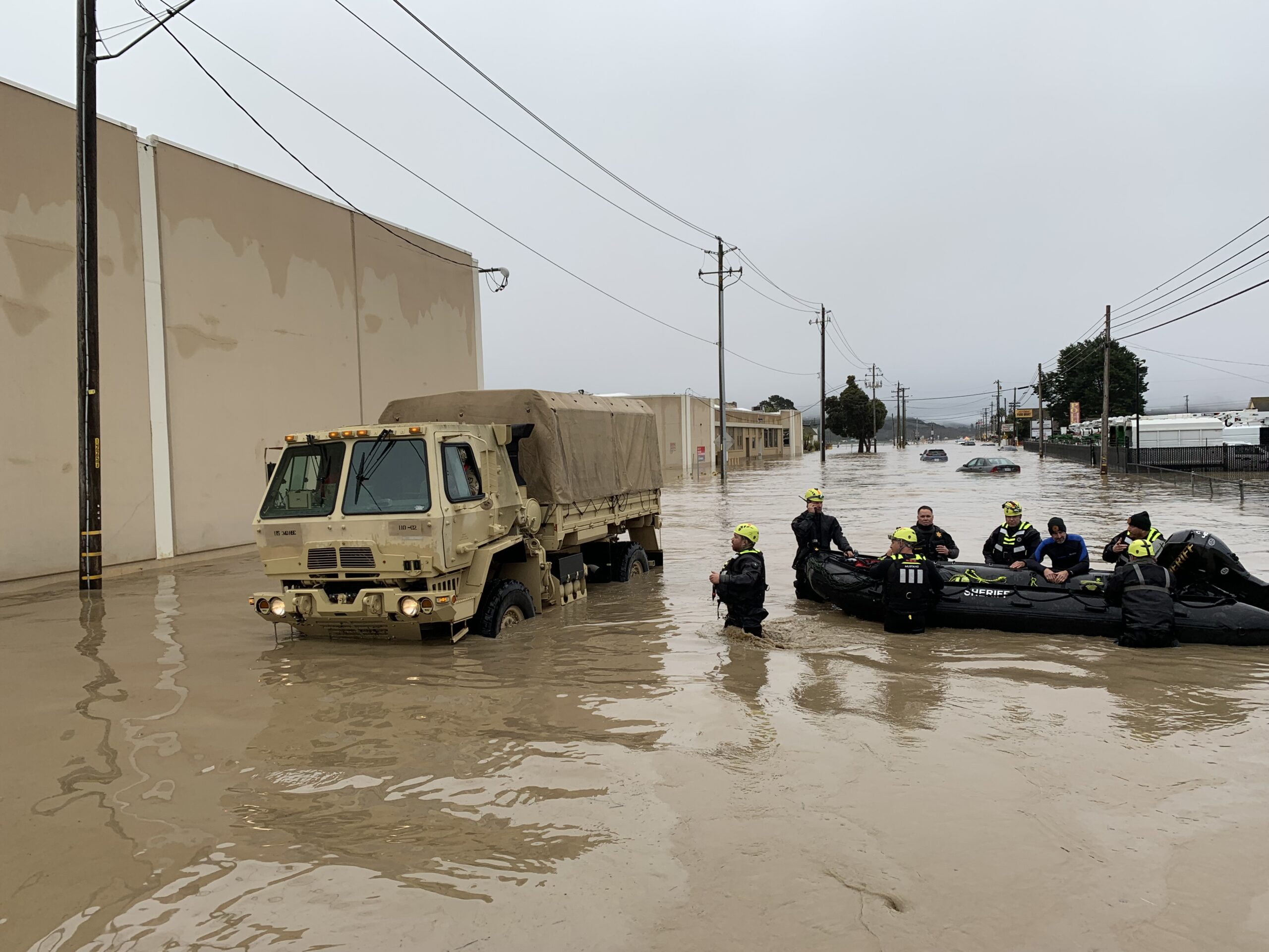 Flooding view with Cal OES unit helping
