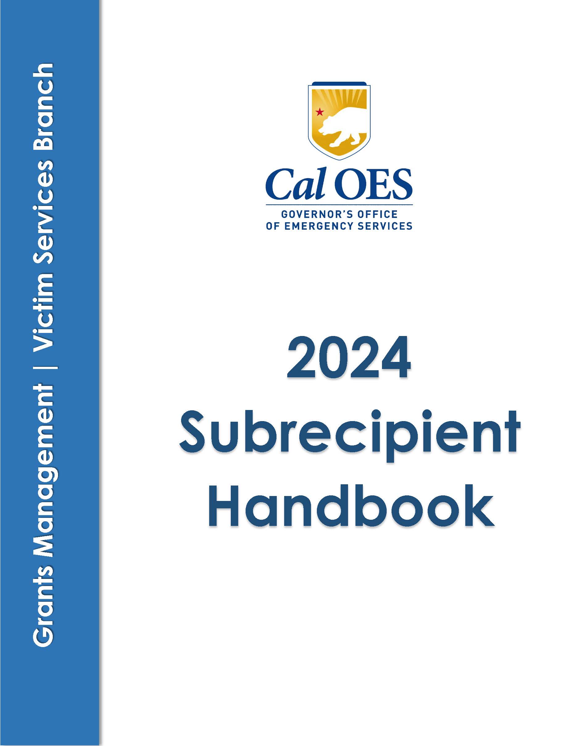 2024 Subrecipient Handbook Cover