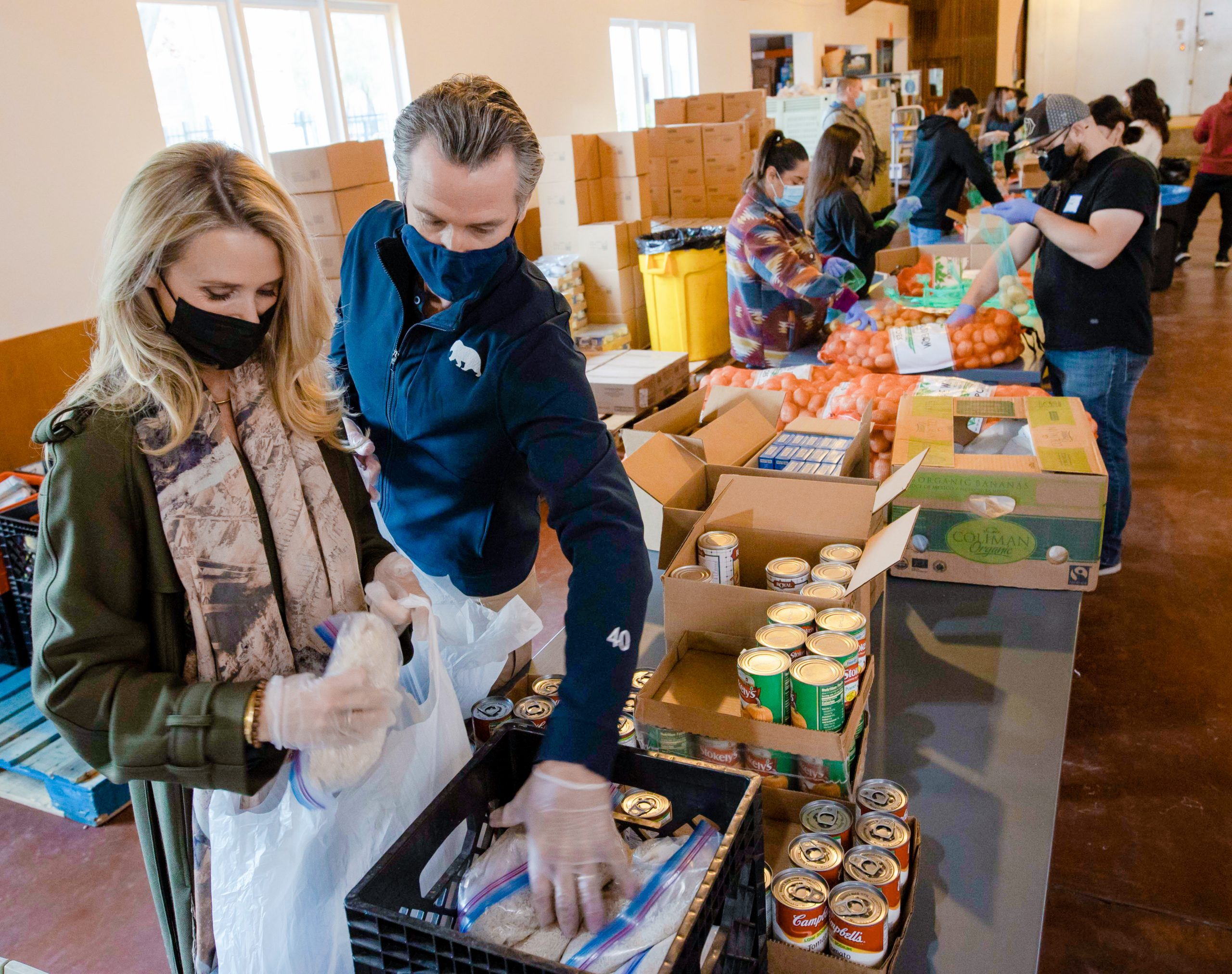 Food distribution at food bank