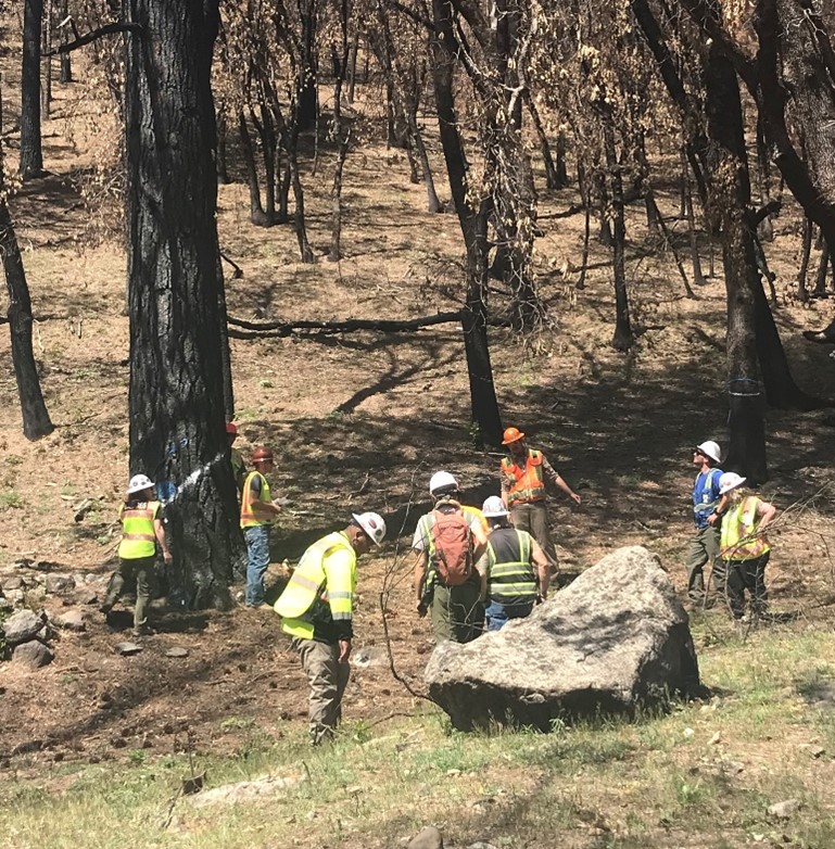 Tribal Monitors, Cal OES, and partners collaborating on the impacts of the Caldor/Dixie fire.